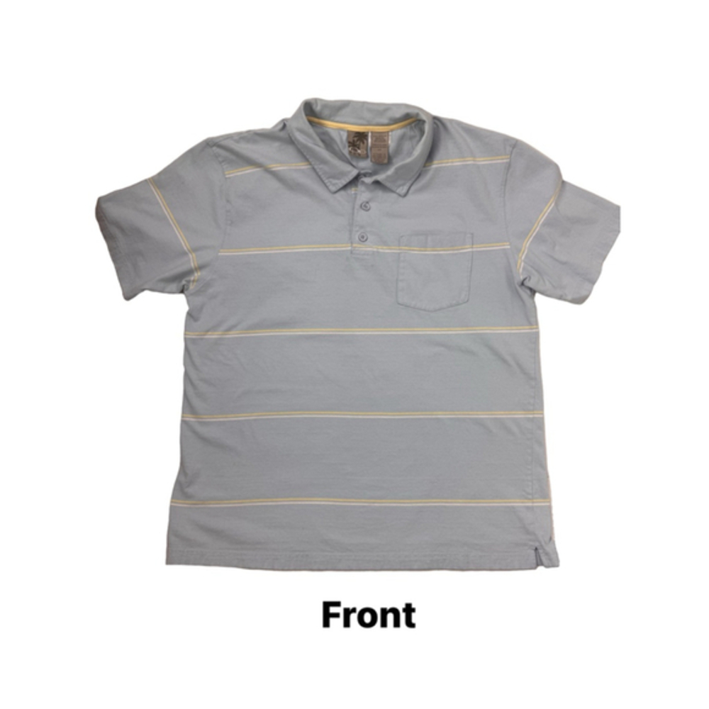 OP Men's Striped Polo Shirt Size L Blue